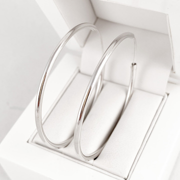 Stříbrné náušnice kruhy 50mm hladké